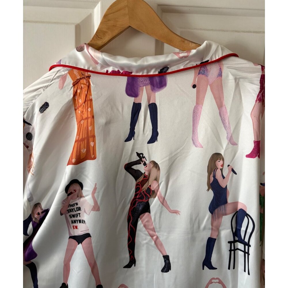 Taylor Swift Inspired PJ Pajama Set 2 Satin Feel XXL - Picture 3 of 14